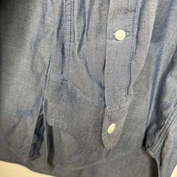 Bonobos Blue Striped Slim Fit Button Up Dress Shirt Men's Sz S TEAR - Picture 4 of 6